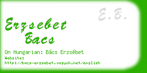 erzsebet bacs business card